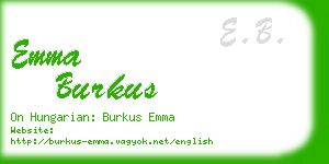 emma burkus business card